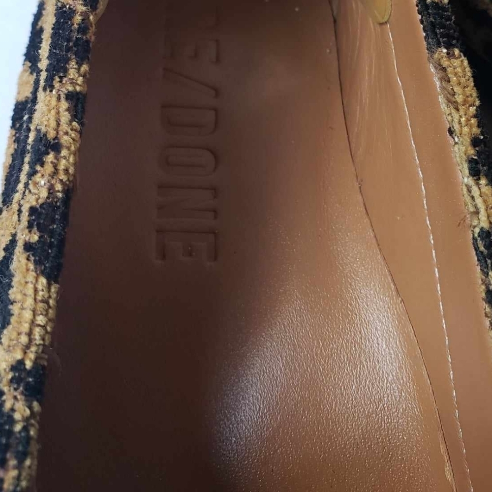 Re/Done 90s Women's Loafers SZ 37 Leopard Tapestry Slip-on Shoes - Picture 8 of 10